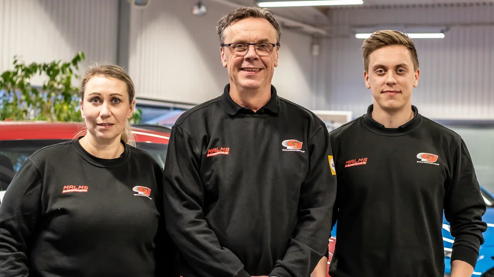 Ägarfamiljen Marléne Falk, Klas Malm och Anton Malm.
