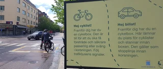 Cykelboxen har kommit till Luleå: "Ska kunna glida fram framför bilarna"