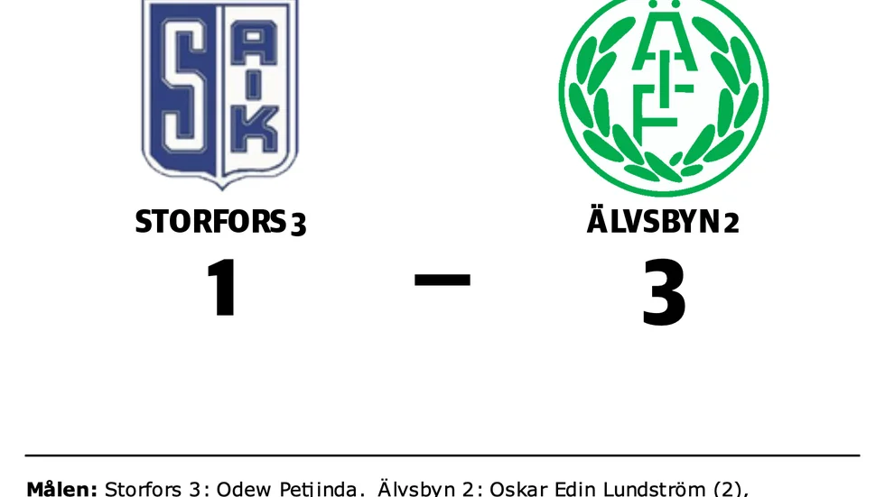 Storfors 3 förlorade mot Älvsbyn 2