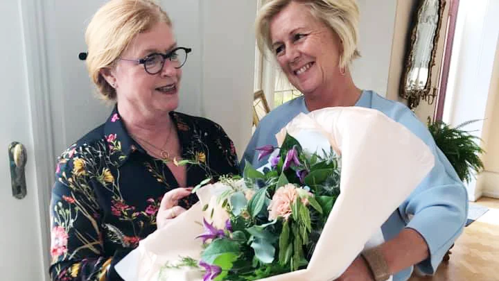 På torsdagen avtackades Cecilia Schelin Seidegård efter att ha vikarierat som landshövding i Kalmar län av bland andra Maria Arnholm, landshövding i Kronobergs län.