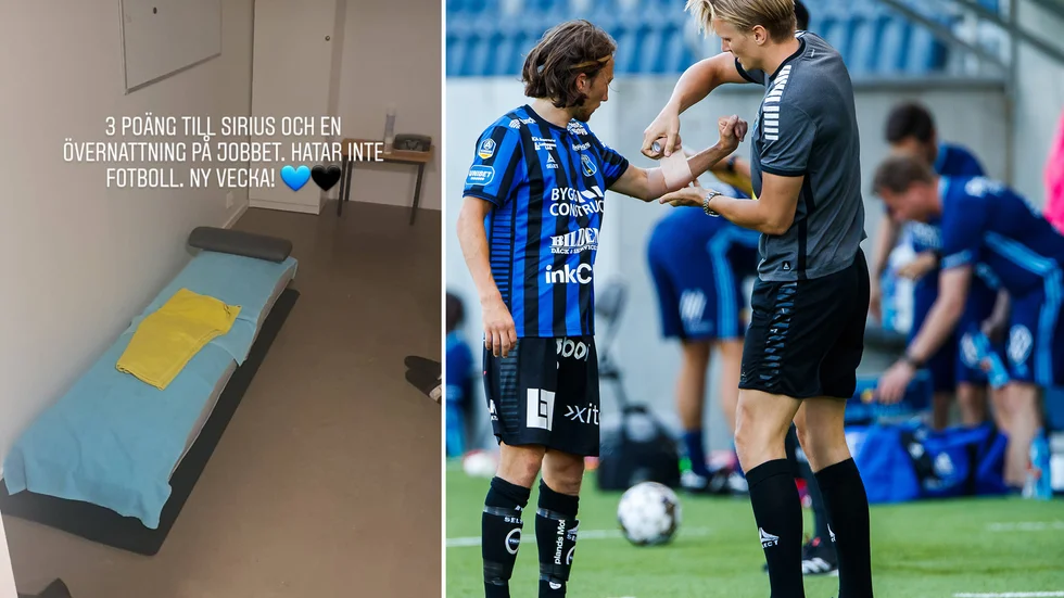 Anton Hagbergs krypin under natten till måndag.