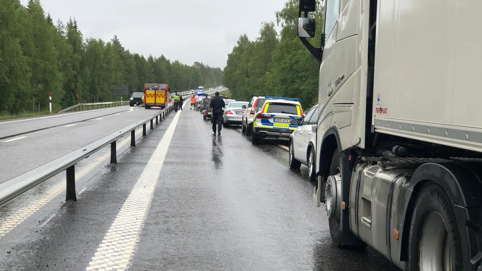 En trafikolycka har inträffat på E4.