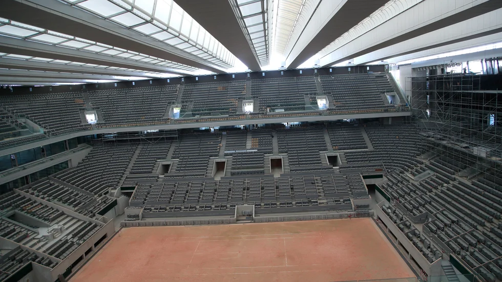 Det blir publik på centercourten, Philippe Chartrier, och ytterligare två banor när Franska mästerskapen i tennis startar senare i september. Arkivbild.
