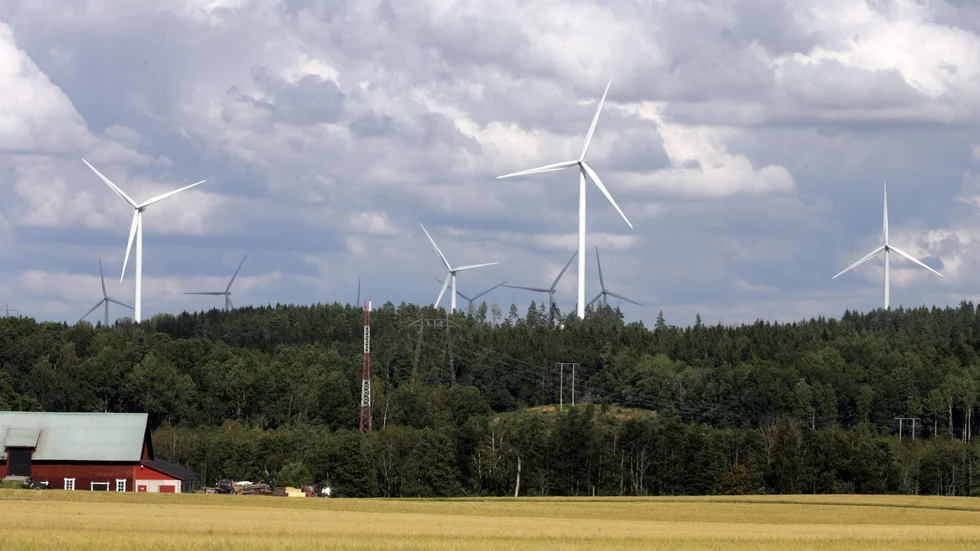 Örbackens vindpark mellan Mjölby och Boxholm.