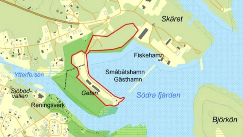 På området som är inringat med rött kan det vara möjligt att bygga, tack vare kommunens Lis-plan.  