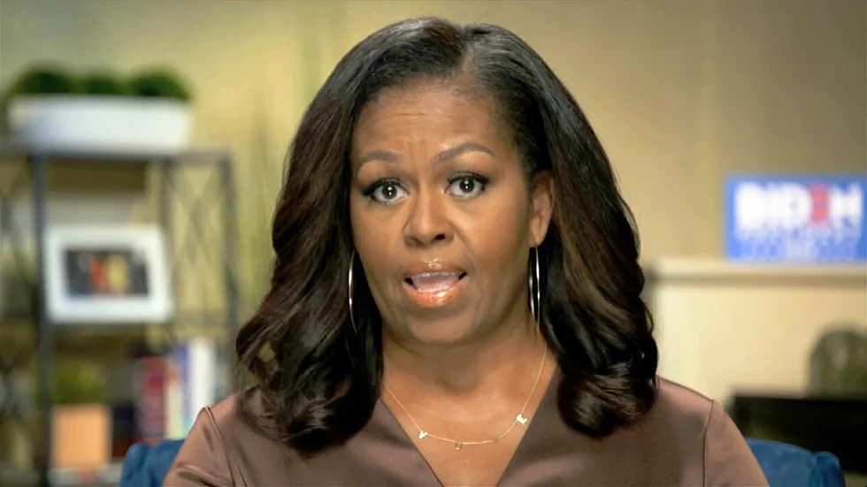 USA:s tidigare första dam Michelle Obama. Arkivbild från ett videotal i augusti.
