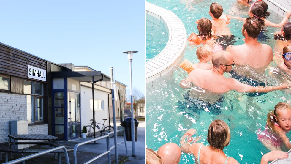 Bassängträngseln till höger är från ett annat badhus än Hemsebadet.