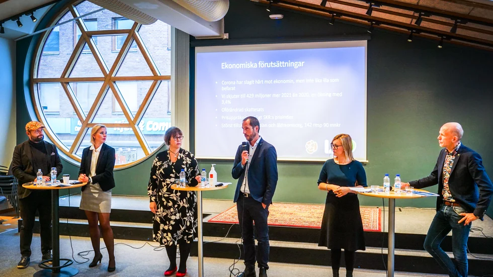 Mittenstyret presenterade sin budget på Stadsbiblioteket i Uppsala på tisdagen.