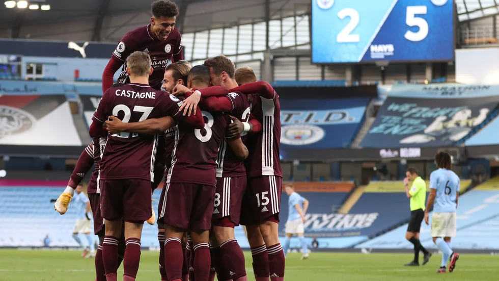 Leicester vann med häpnadsväckande siffror på Etihad Stadium: 5–2 mot Manchester City.