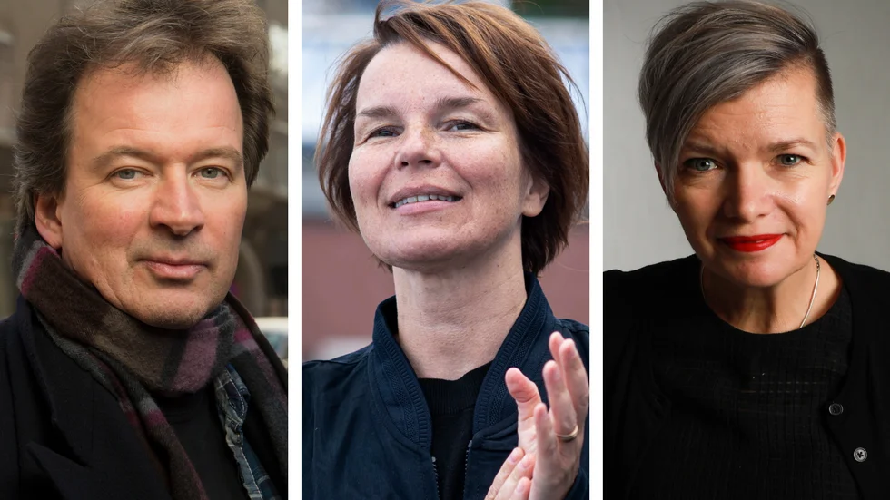 Gäster på Digitellus: Kjell Westö, Anna Järvinen och Östmedias tidigare publisher, Anna Lindberg. 