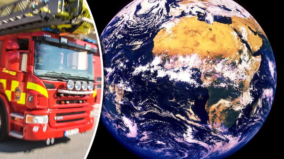 Räddningstjänsten fick ett brandlarm från rymden på onsdagen.