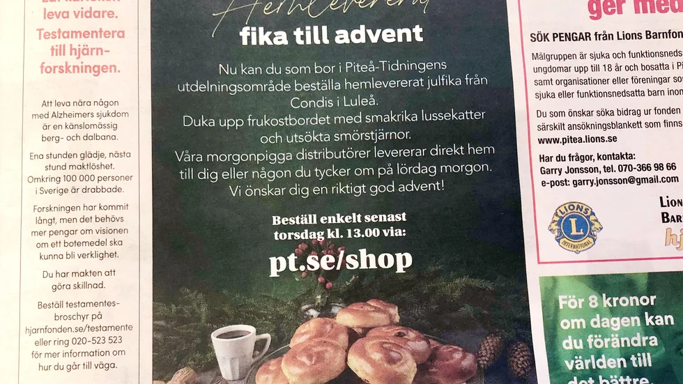 Annonsen i Piteå-Tidningen den 9 december väckte känslor hos insändarskribenten som inte förstår hur de ansvariga resonerar.