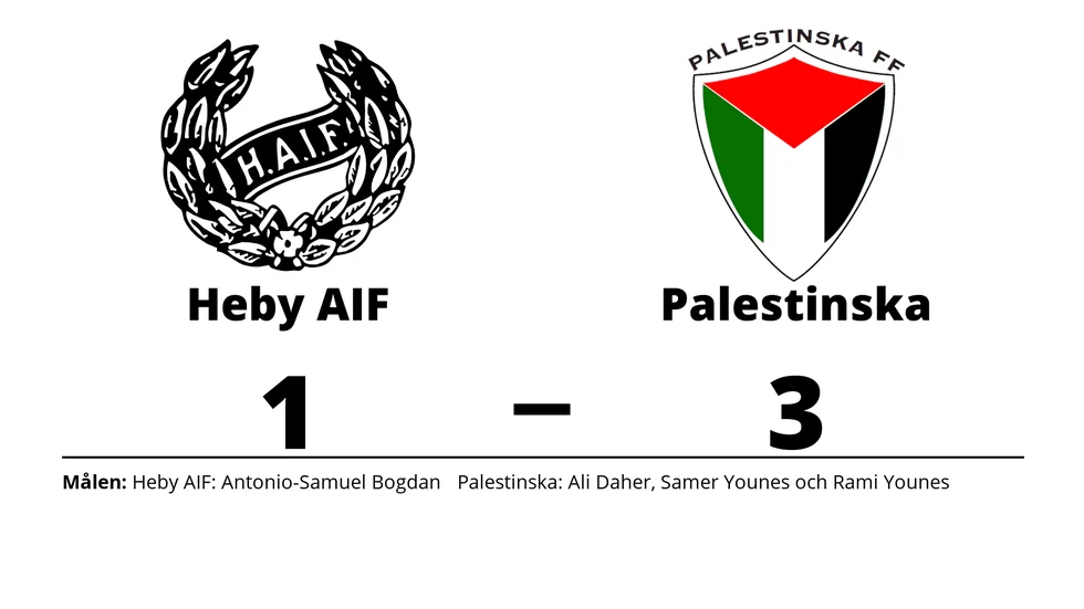 Heby AIF förlorade mot Palestinska FF