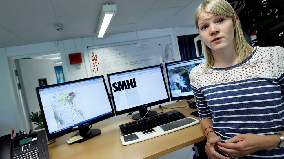 Sandra Andersson har varit meteorolog på SMHI i två år.
