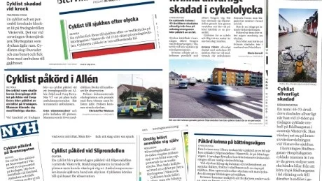 VT har rapporterat om flera cykelolyckor - mer eller mindre allvarliga - den senaste tiden.