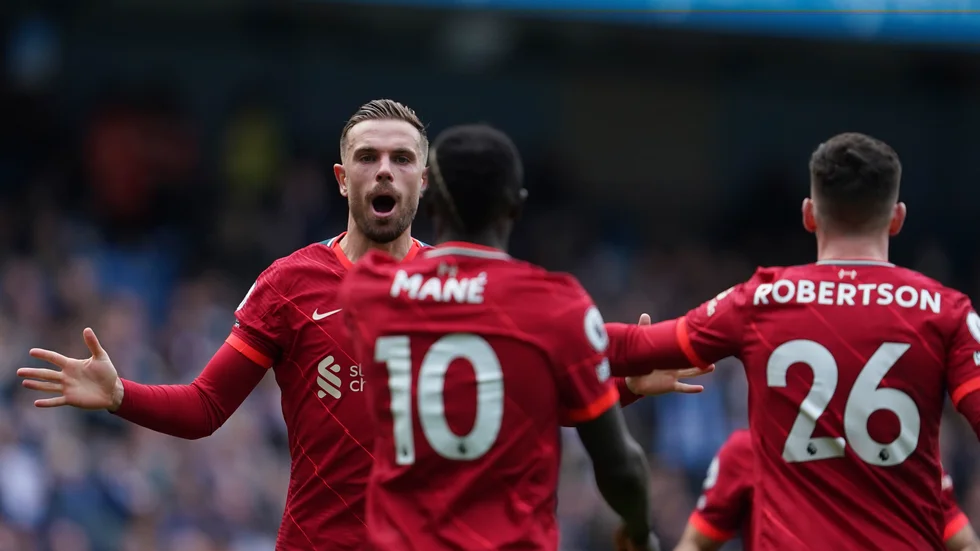 Liverpools Sadio Mane blev dubbel målskytt när laget vann mot Manchester City i semifinalen i FA-cupen.