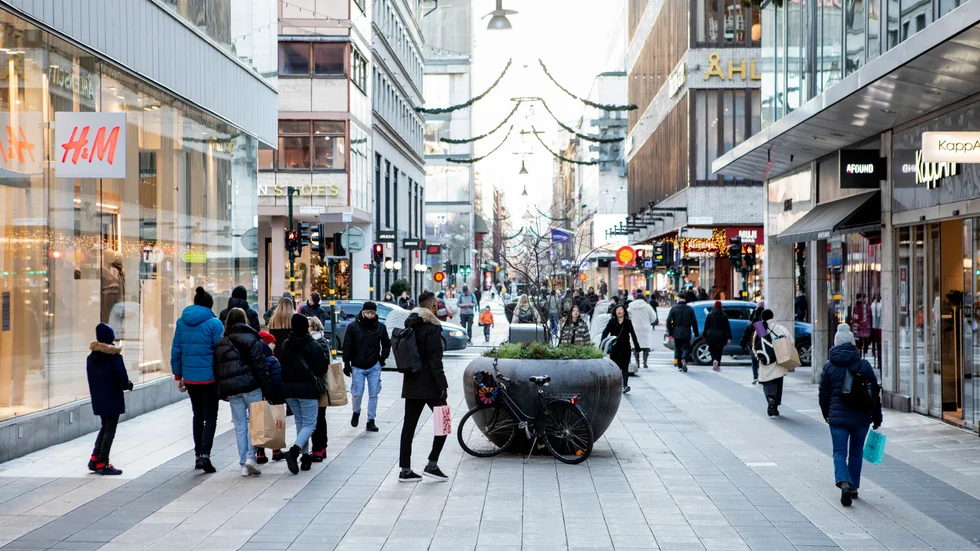 Shoppingstråk på Drottninggatan i centrala Stockholm. Arkivbild.