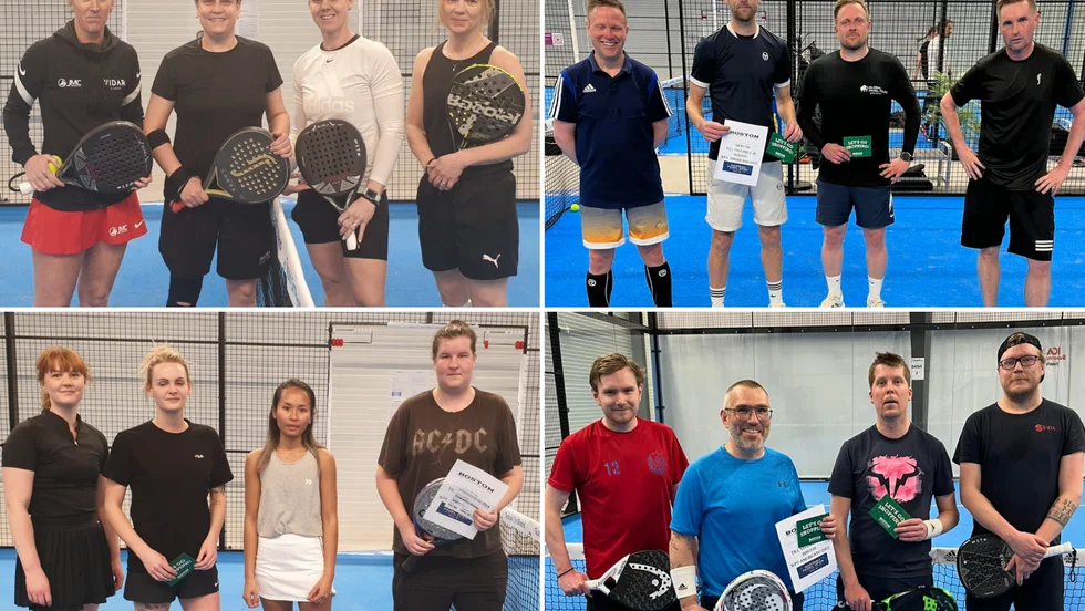 Finalisterna i fyra av klasserna av Boston Weekend WPT som avgjordes på Padelfour i helgen.