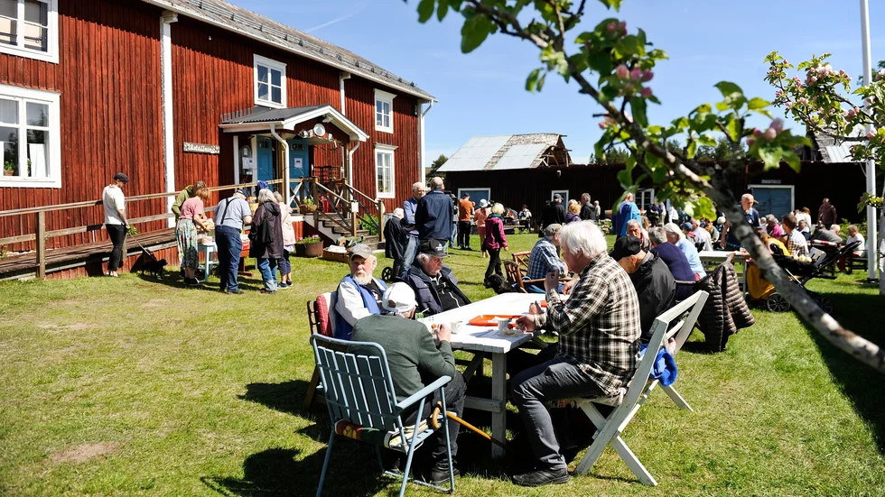 Många besökte den Lundbergska gården i Vebomark för att fira nationaldagen.