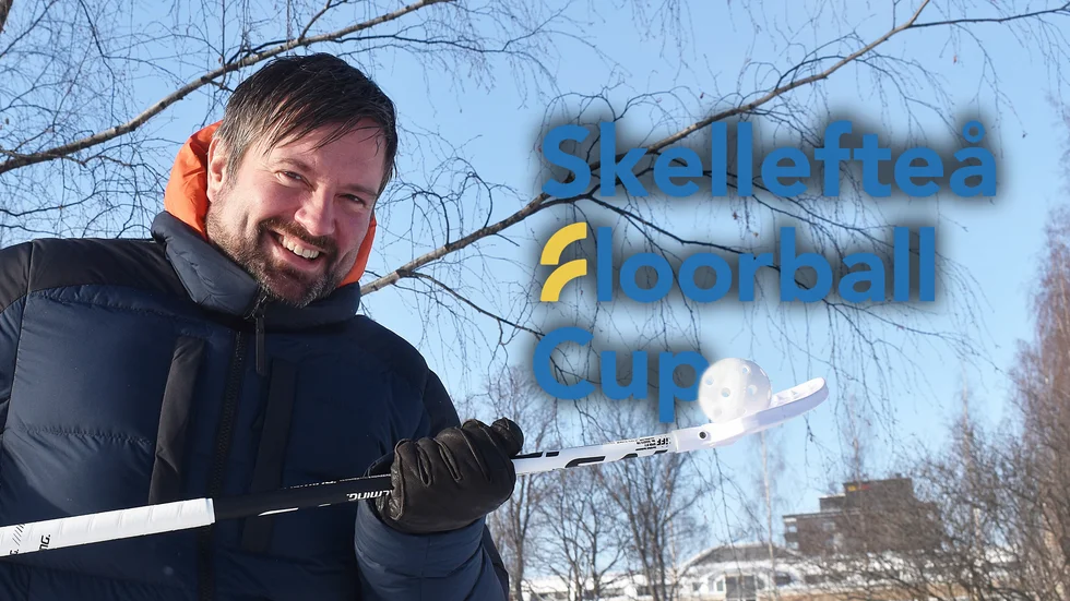 Jonas Fahlman, som vill skapa världens största innecadycup på sikt, är nöjd med loggan.