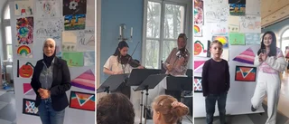 Kulturskolans elever ställde ut sina alster på slottet: "Under utställningen blev det även musik"