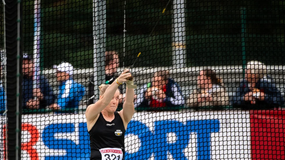 Råby-Rekarnes Kristina Andersson slutade sexa under finalen i slägga.