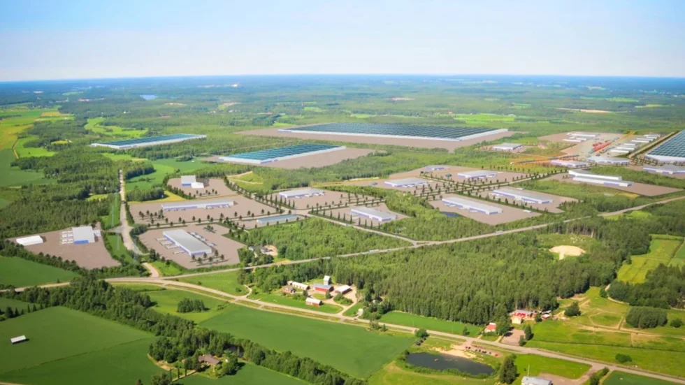 Skiss på utformingen av Giga Vaasa-området.