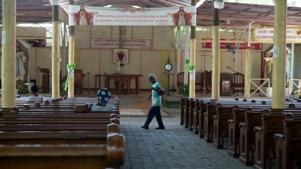 En katolsk kyrka i Port-au-Prince, Haiti.