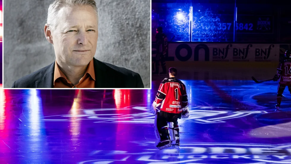 Boden Hockeys advokat Jan Lindén (infälld) berättar att föreningen planerar att göra en polisanmälan med anledningen av de uteblivna övergångspengarna från Hockeyettan. (Spelaren på bilden har ingenting med artikeln att göra).