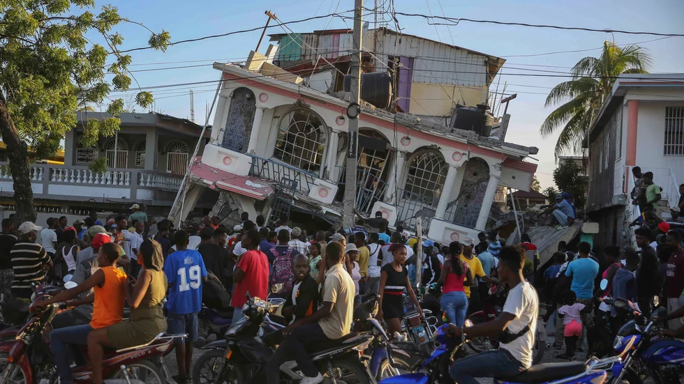 Hotel Petit Pas i Les Cayes på Haiti var en av många byggnader som förstördes i jordbävningen väster om huvudstaden Port-au-Prince.