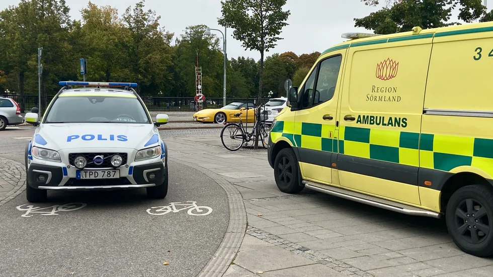 En olycka inträffade vid  15.30-tiden på fredagen på Hamngatan i Eskilstuna.