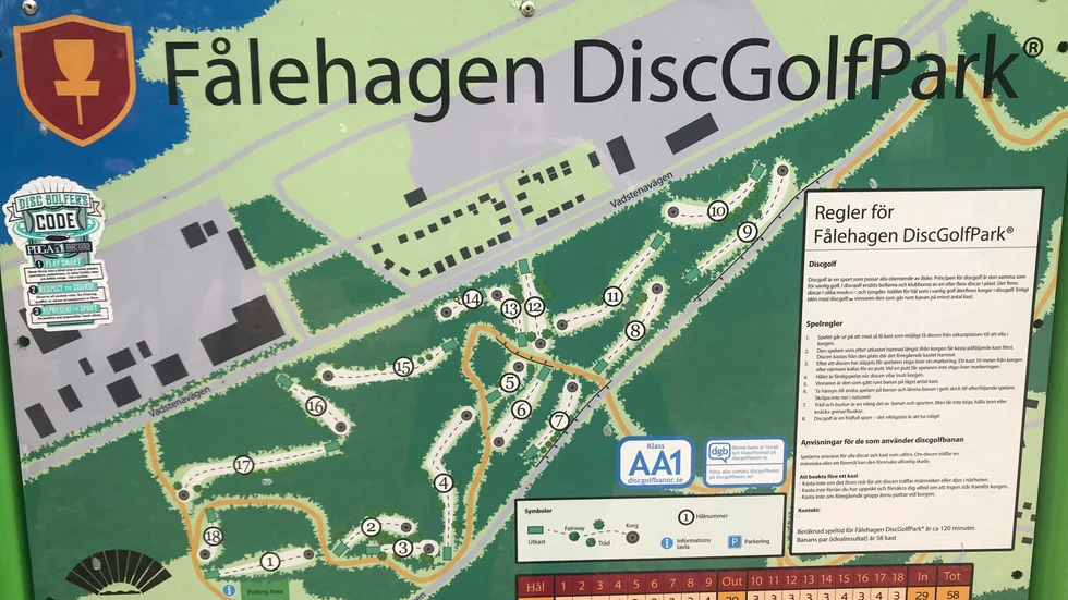 Så här ser banan i Fålehagen ut, med 18 hål. 