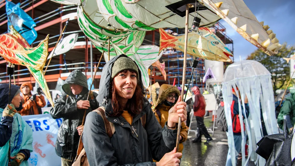 Hannah Peters, en av över 100|000 personer som deltog i lördagens klimatdemonstration i Glasgow.