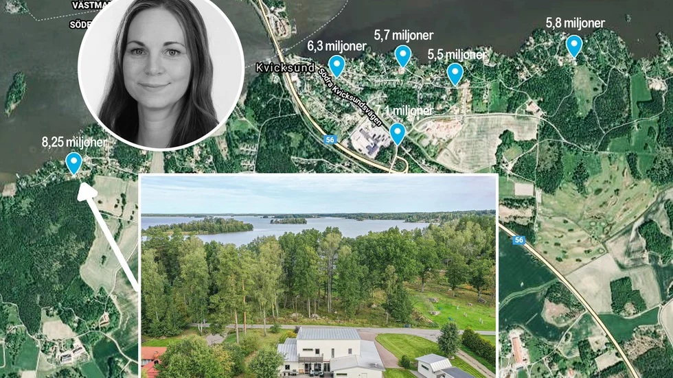 "Kvicksund är ett fantastiskt läge vid Mälaren, närhet till det mesta och bra pendlingsmöjligheter. En eftersökt bostadsort", säger Carina Sjölund, fastighetsmäklare på Bjursfors. Utöver villan på Björkhammarvägen 1 i Kvicksund har fem andra villor i området sålts för över fem miljoner kronor sedan 2018. 