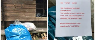 20 kilo skräp vid vindskydd längs Tjustleden • "Troligtvis inga vandrare som ligger bakom"