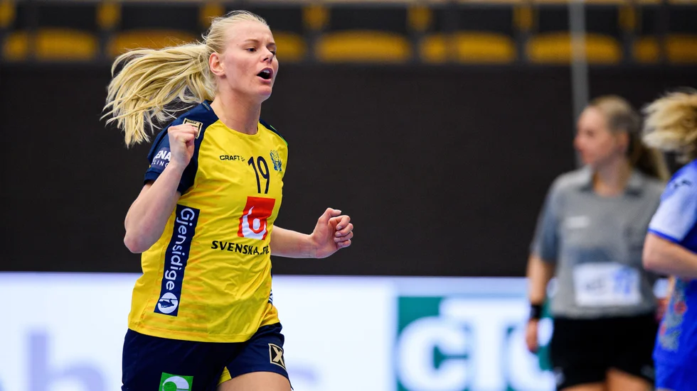 Nina Koppang gjorde åtta mål i bronsmatchen, men det räckte inte till seger. Hon blev ändå uttagen till U19-EM:s "All star-lag". (Arkivbild)