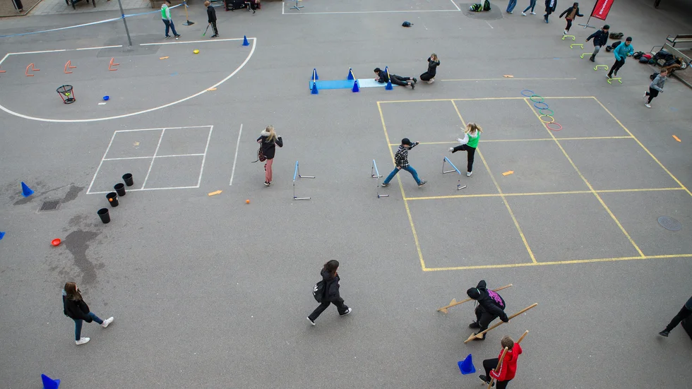 Full fart är det på skolgården under Norra skolans hälsovecka. Den här gången har veckan temat puls, skärm och sömn. 