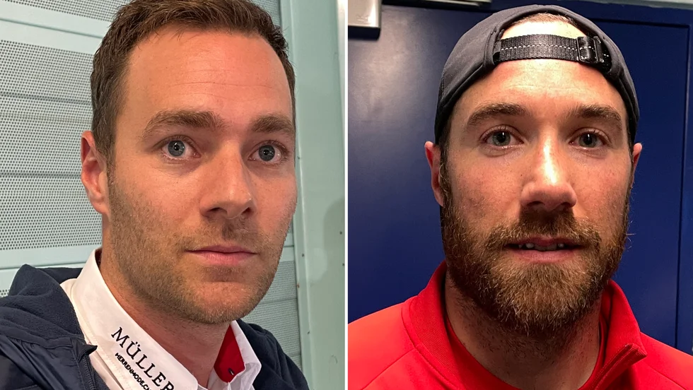 Janick Steinman, sportchef i Rapperswil och Andrew Rowe, lagkapten i Rapperswil.