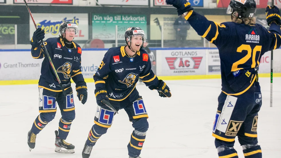 Alex Ek avgjorde i sudden-deathdrama och Visby Roma får spela en avgörande match i playoff 2.
