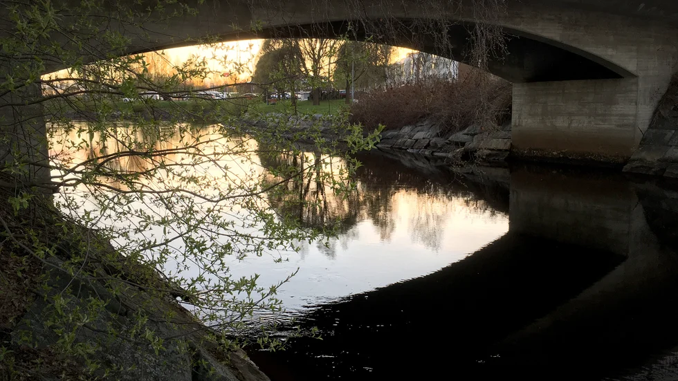 Solnedgång vid kanalen.