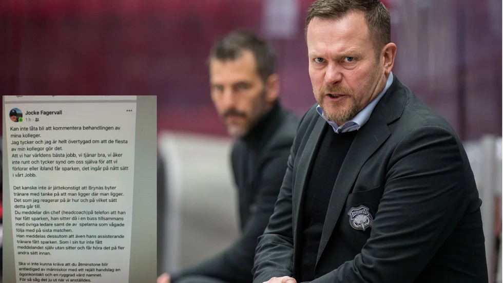 Joakim Fagervall fick nog när Brynäs tränarduo sparkades under tvivelaktiga former. "Borde det finnas en gräns för hur man beter sig" skrev han på sociala medier.