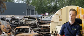 Polisen om bilskrotsbranden i Malmby: "Inga supergoda förutsättningar utredningsmässigt"