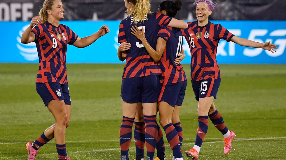 USA-jubel efter ännu ett mål mot Mexiko, bilden är från förra veckans match.