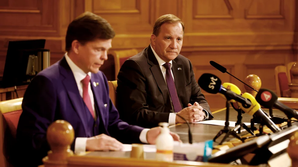Regeringskrisen hade kunnat undvikas, menar debattören. I bild talmannen Andreas Norlén och nygamla statsministern Stefan Löfven.


