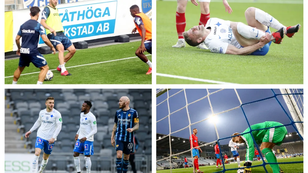 Christoffer Nyman har bara gjort en timme i årets allsvenska. Längst ned till höger: hans senaste mål, i december 2020 mot Helsingborg.