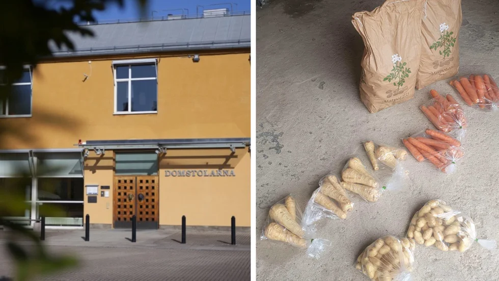 Lantbrukaren körde efter de misstänkta tjuvarna och tog tillbaka de obetalda rotfrukterna. Nu har händelsen lett till åtal. 