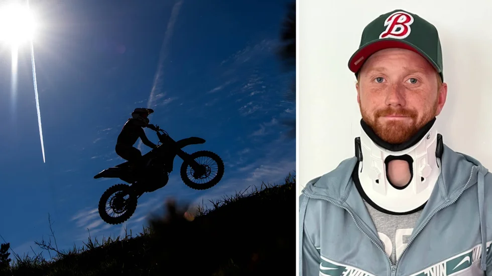 Christoffer Bohlin (till höger) ska gå med nackkrage i minst tre månader och hela den här säsongen är redan över för hans del.
