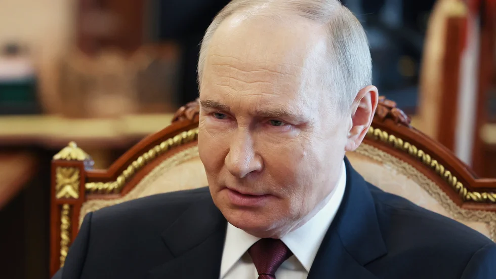 Rysslands president Vladimir Putin i Kreml på lördagen.