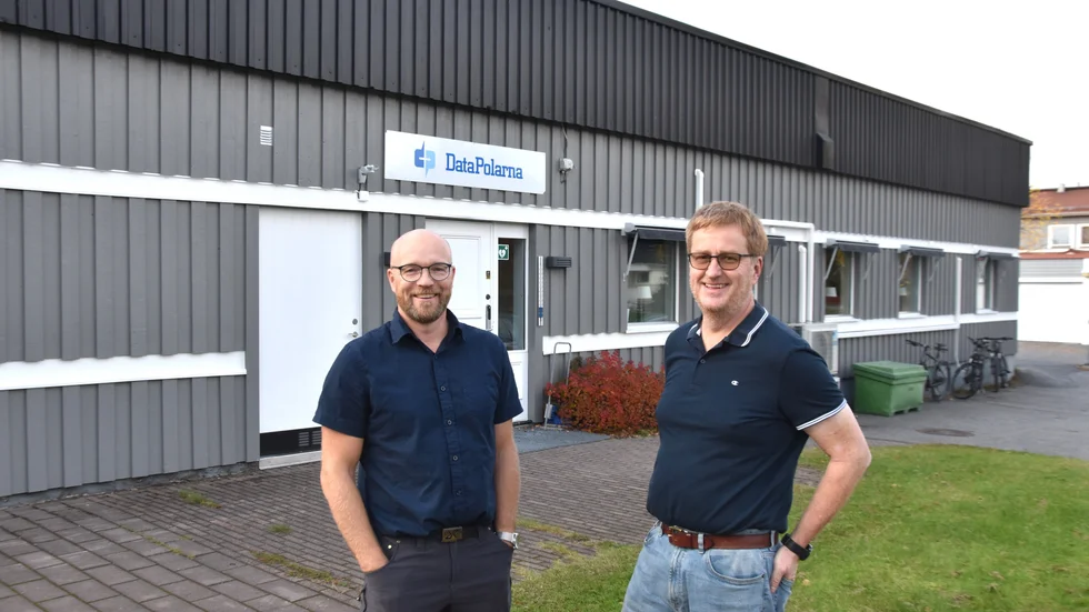 När Datapolarna 2018 lämnade Vretgatan för en fastighet på Mobacken hade företaget 16 anställda. I dag är de 23.Thomas Holmström och Anders Marklund är glada över satsningen på de tre gånger så stora lokalerna.