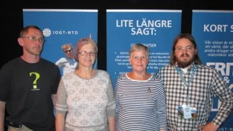 länsbor. På IOGT-NTO:s förbundskongress i Åre representerade dessa fyra ombud IOGT-NTO Norrbotten. Från vänster Göran Carli, Luleå, Ann-Christin Blomfeldt, Jokkmokk, Sigrid Söderholm, Boden och distriktsordförande Ola Andersson, Gammelstad.